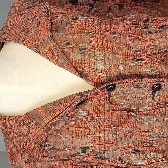 TanJay Vintage Brown and Rust Bohemian Button Front Blazer Size 24W - Picture 5 of 13